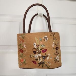 Bueno Tan Floral Embroidered Mini Bag